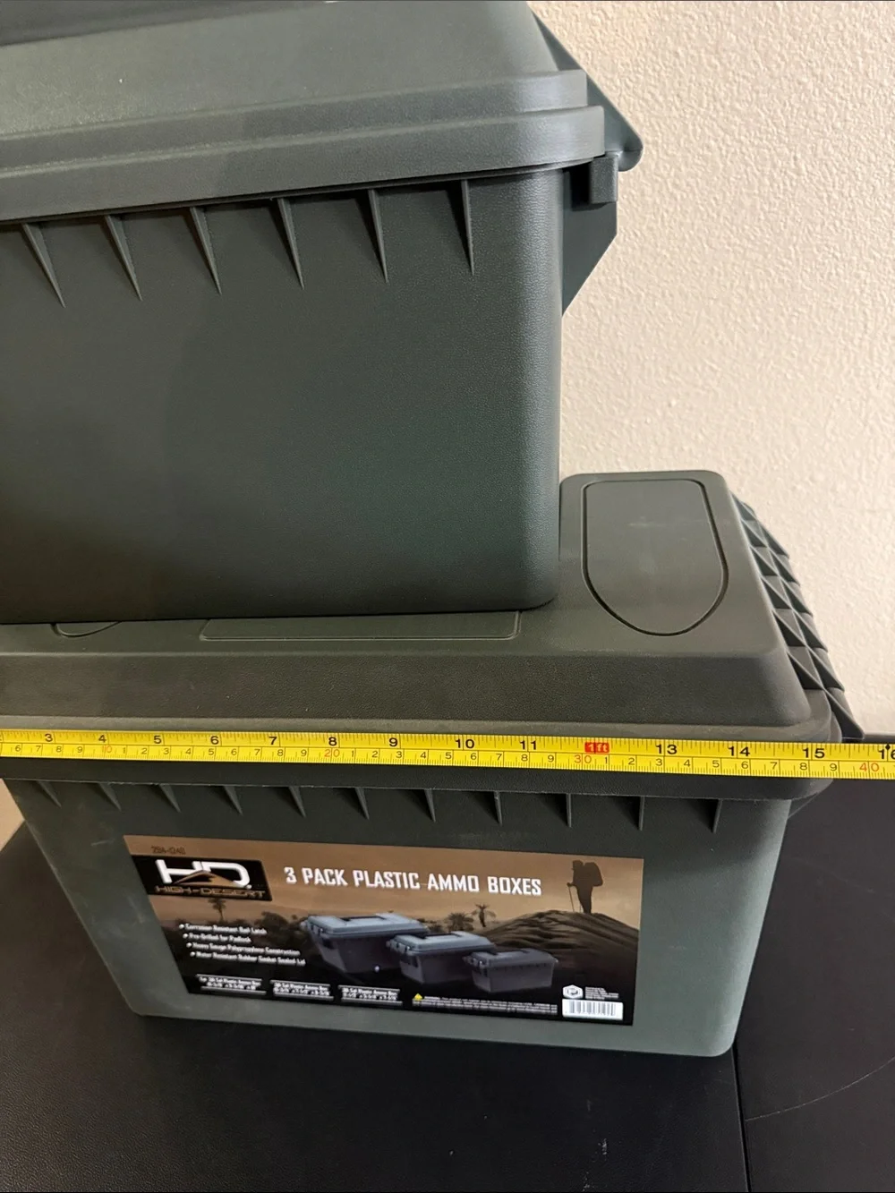 3 pack Plastic Ammo Boxes High Desert Security Box New Stackable Hunting